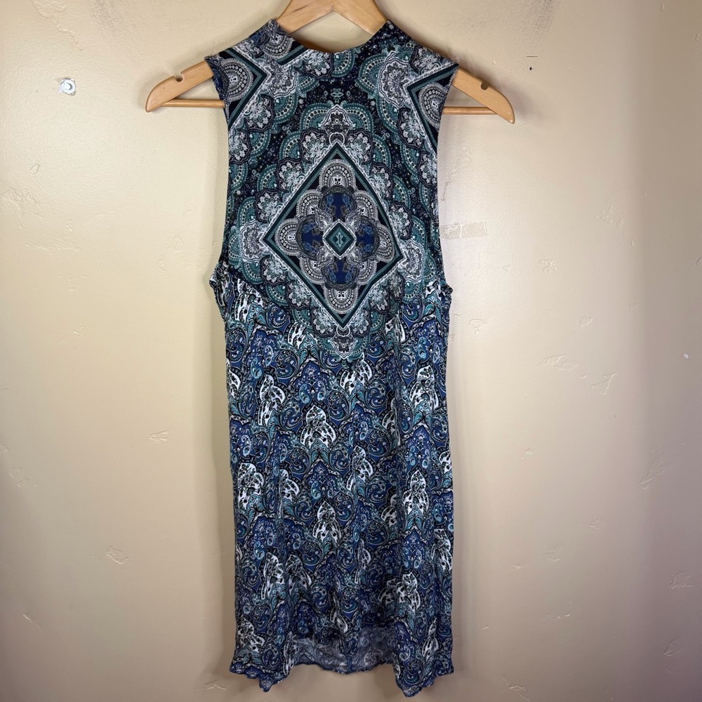 American Eagle Outfitters Multicolor Paisley Print High Neck Sleeveless Dress M
